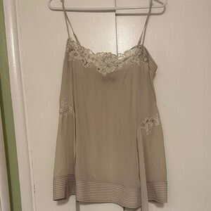 BCBGMaxAzria Lace Detail Silk Camisole